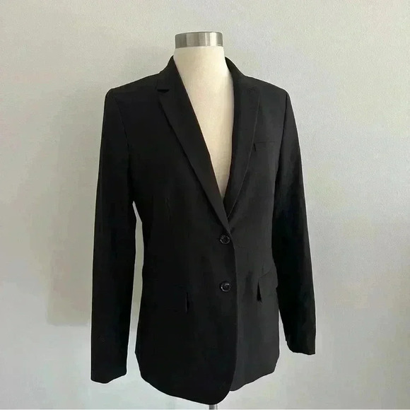 Banana Republic Long And Lean Blazer Wool Jacket Sz 8 Black - Picture 5 of 9